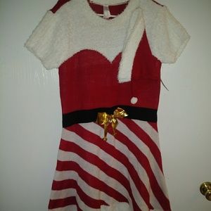 Cute Christmas sweater dress with matching hat